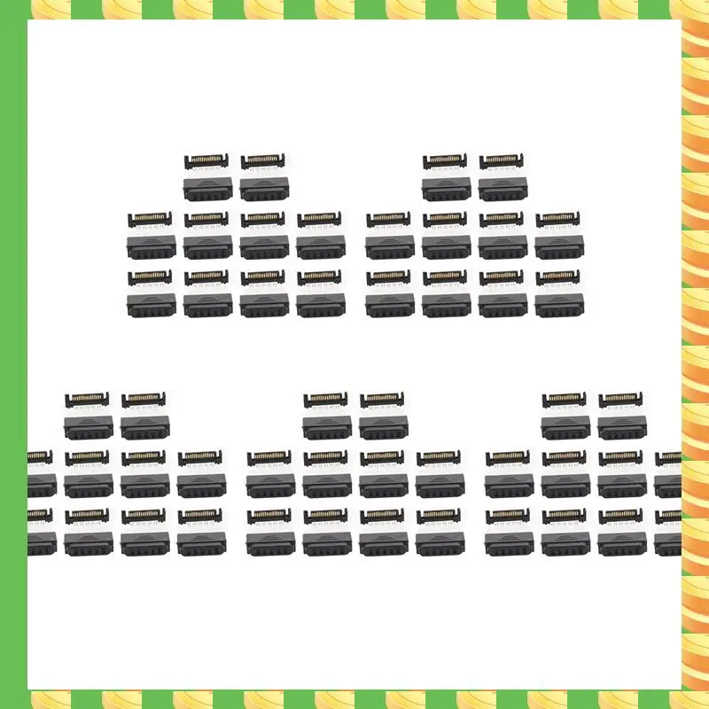 

AB53 50Pair L29-Sata Plug 5 Holes SATA Male SATA Male Socket Serial Port 15P Power Connector Shell Plug And Shell