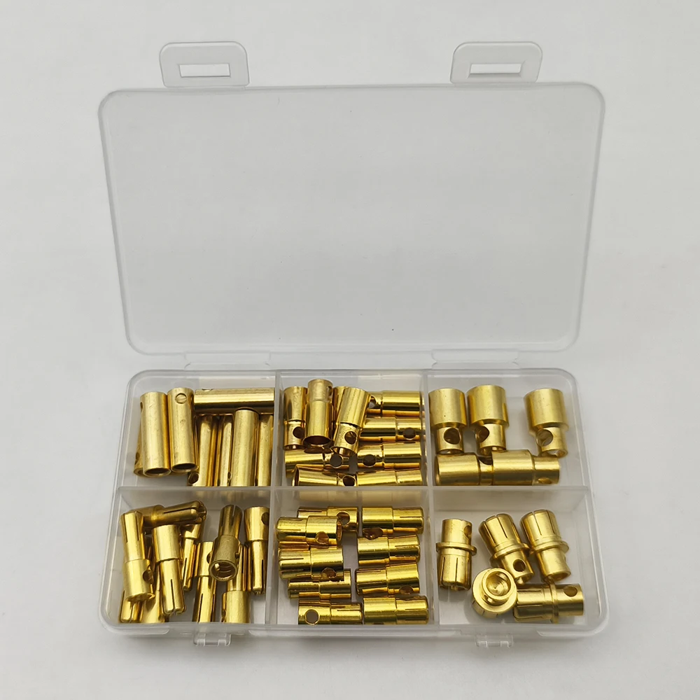 

25 пар/коробка 5 мм 6 мм 8 мм DIY позолоченный мужской женский разъем типа «банан» для RC ESC аккумуляторные клеммы двигателя Запчасти