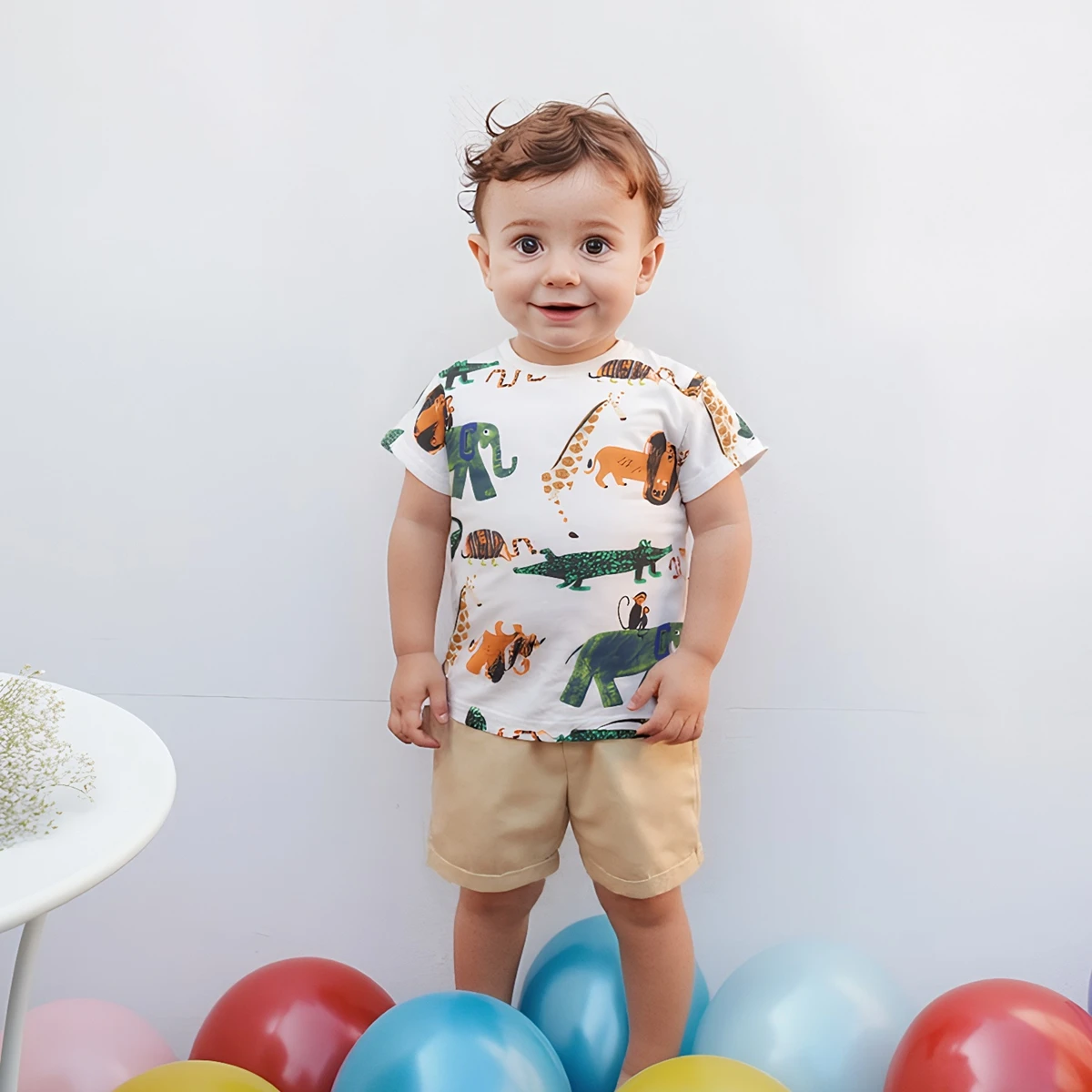 Cartoon Baby Boys 2Pcs Casual Clothing Sets Summer Short Sleeve