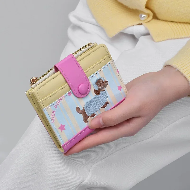 Korean-Style Dachshund Wallet, Zipper Coin Purse Card Holder Suitable for Cash, Credit Cards, Portable for Travel, Everyday Use
