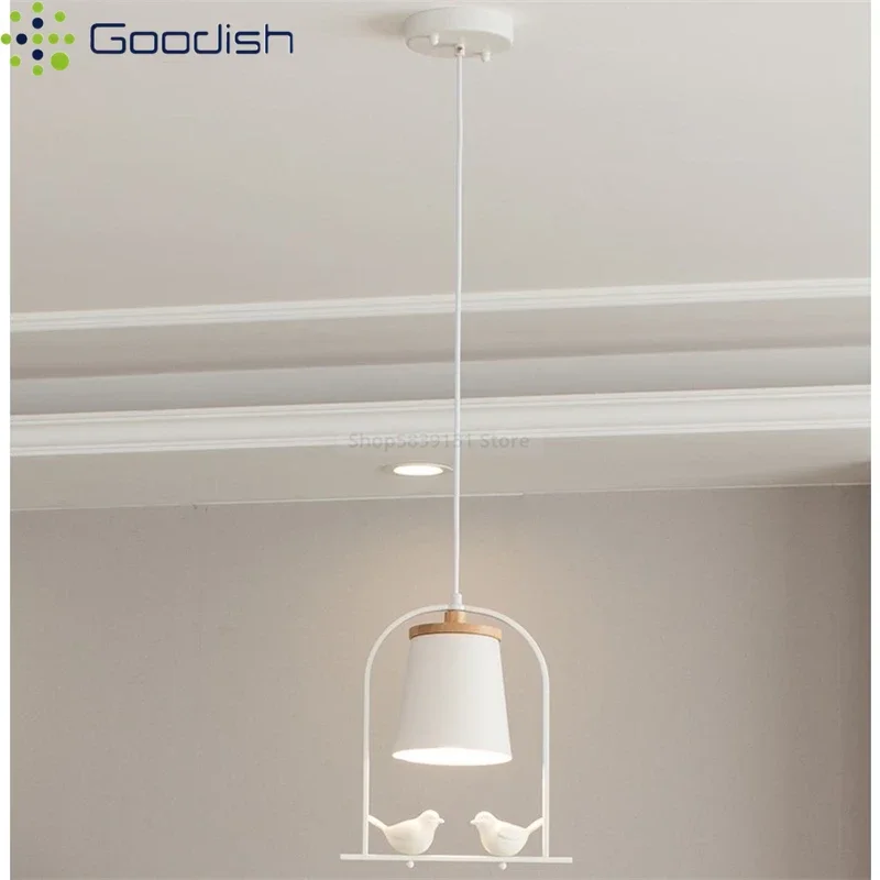 Modern Minimalist Nordic Little bird cage Metal LED Pendant Lights Art Creative Lamps for Living Room Home Decoration Chandelier