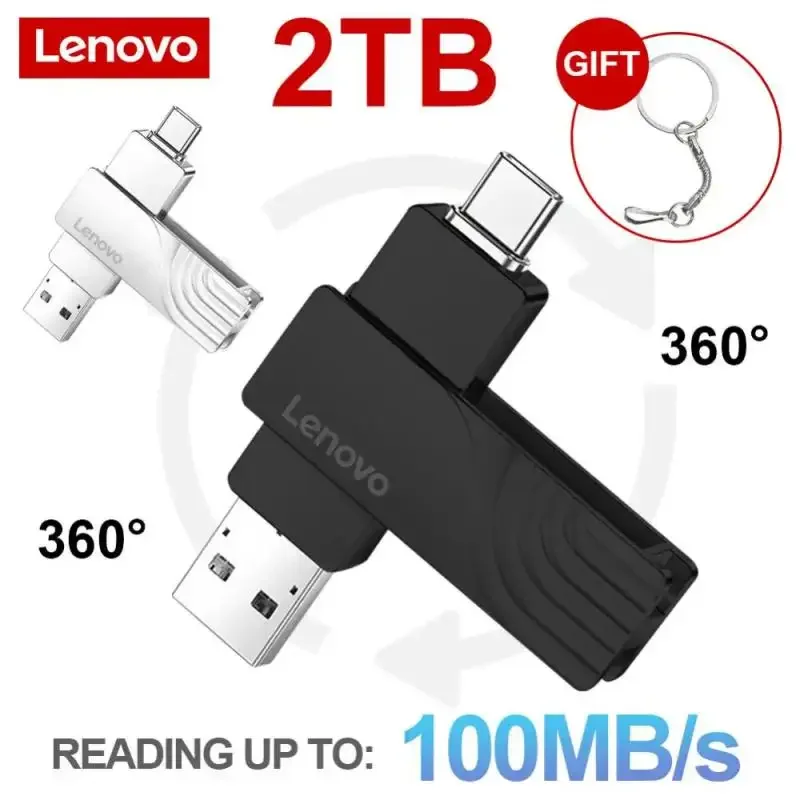 Флэш-накопитель Lenovo USB 3,0, высокоскоростной Флэш-Накопитель USB 512 OTG на 1 ТБ, 256 ГБ, портативный накопитель, водонепроницаемый U-образный накопитель для ПК