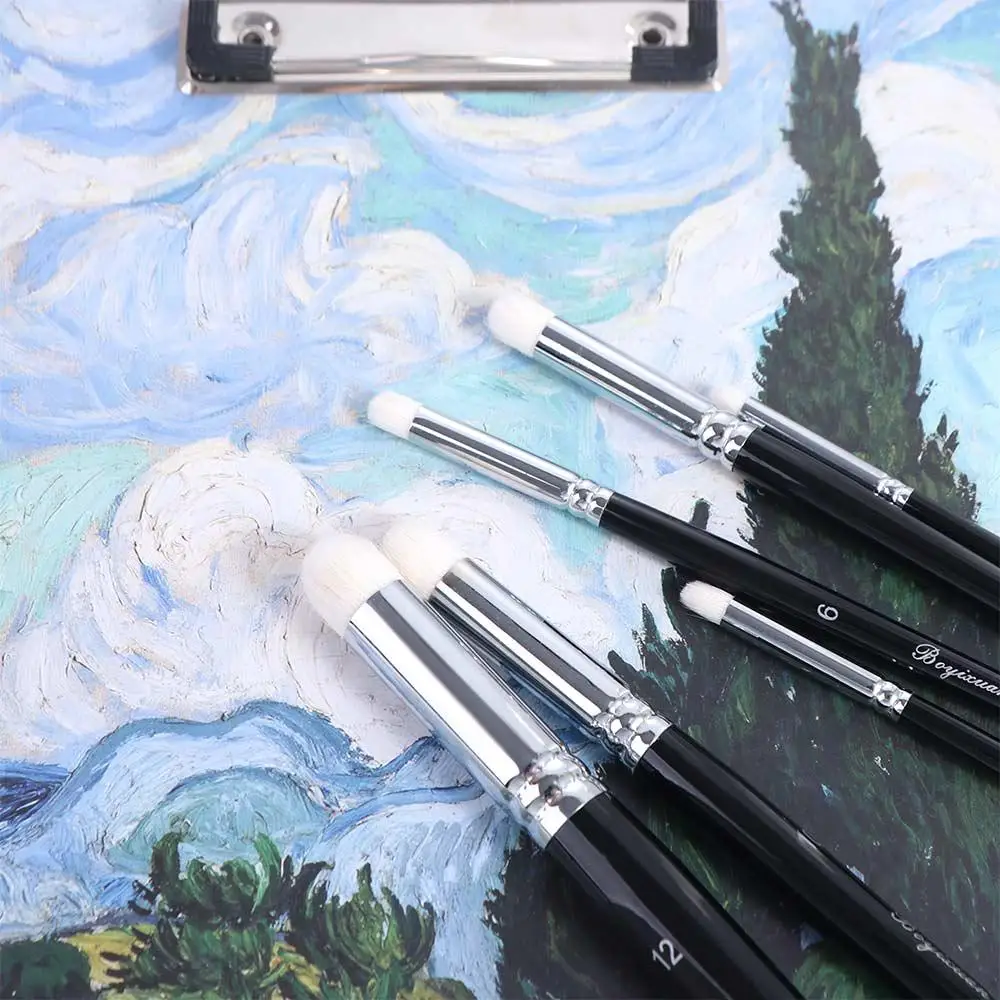 

6 Pcs Miniature Art Painting Paint Brush Set Micro Detailing Fantasy Figurines Wood Handle Brushes Fine Detail Scale Models