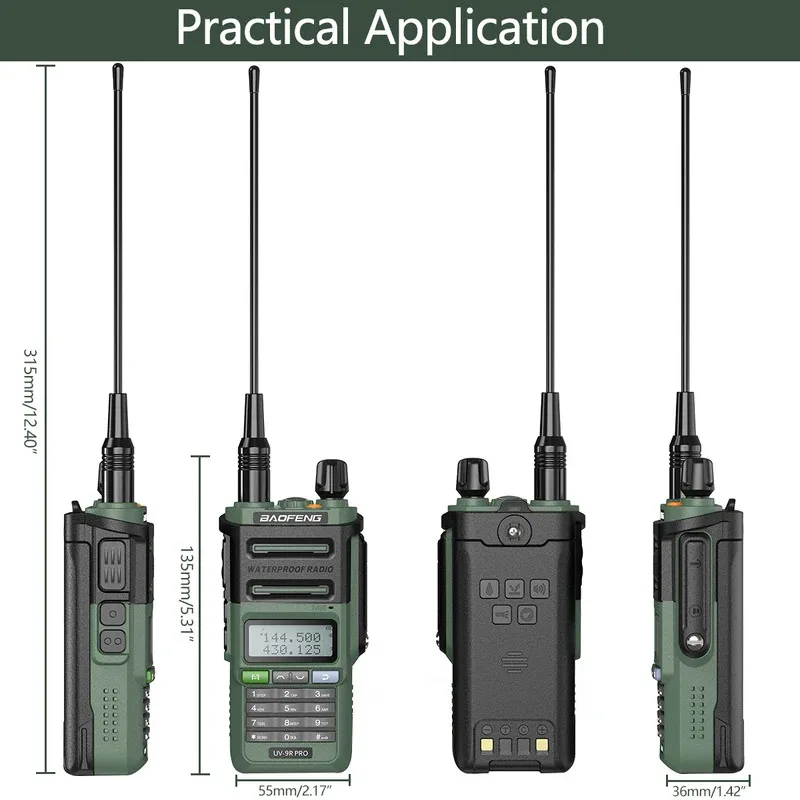 Baofeng UV-9R Pro IP68 กันน้ํา Walkie Talkie Dual Band VHF UHF Type-C ยาวช่วง UV-9R Plus แบบพกพา CB Ham Two Way วิทยุ