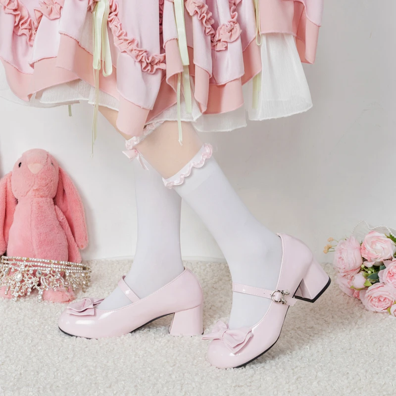 Women Shoes High Quality Leather Casual Shoes Sweet Cute Bowknot Women Lolita Shoes Mary Jane Shoe Shallow Mouth Single Shoe view 3