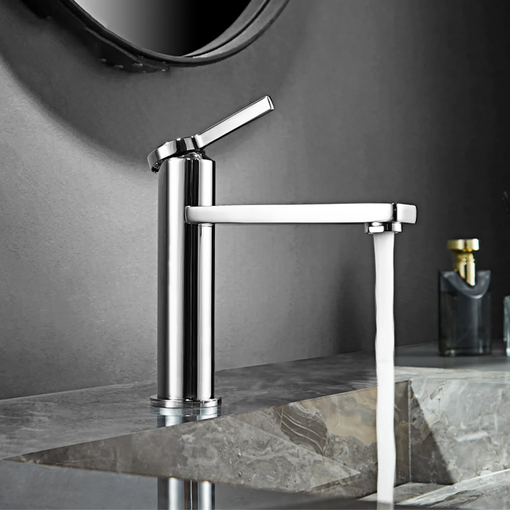 Imagem -04 - Champagne Ouro Banheiro Torneira de Bronze Design Simples Único Furo Único Punho Frio e Quente Duplo Controle da Bacia Dourada