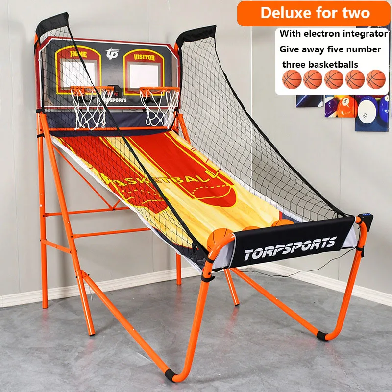 Luxury two-player scoring shooting machine reinforced with a quick assembly folding two-player basketball stand basketball machi