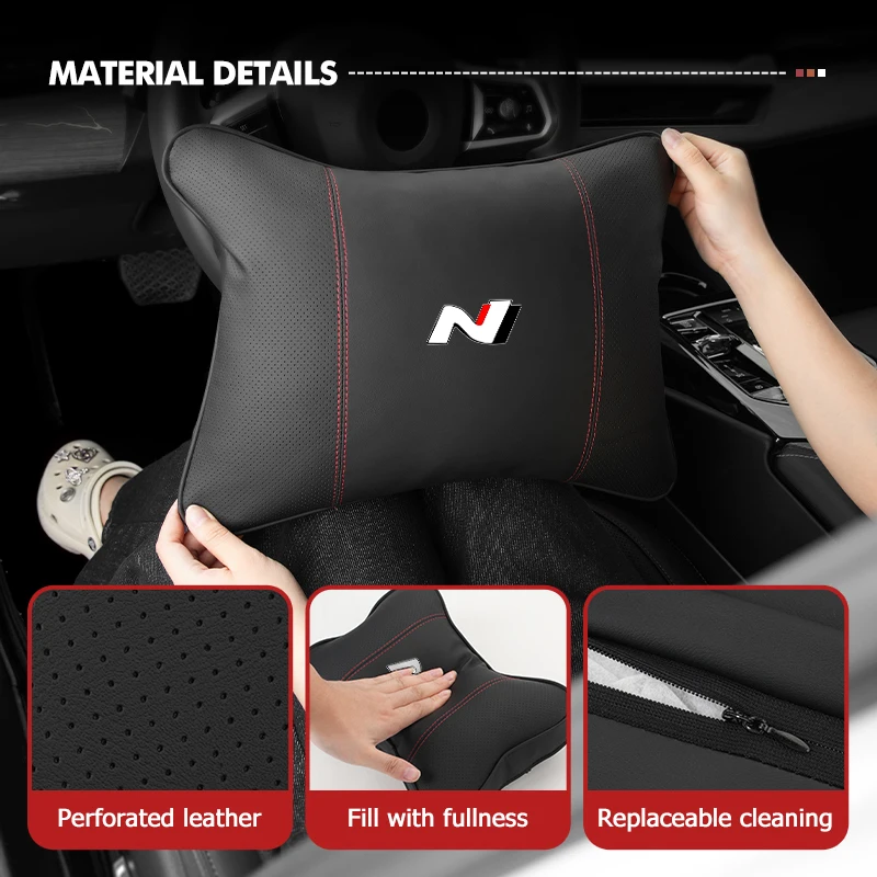 Car Lumbar Support Neck Pillow Waist Support Backrest Cushion For Hyundai Sonata i30 i20 Tucson Elantra Kona N Line view 2