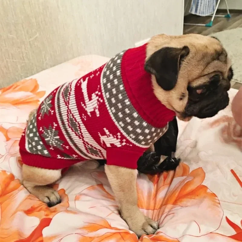 Pet Sweaters Autumn Winter Warm Cat Clothes Cartoon Print Knitting Sweater Puppy Clothing Small Dogs Costume Coat Wholesale