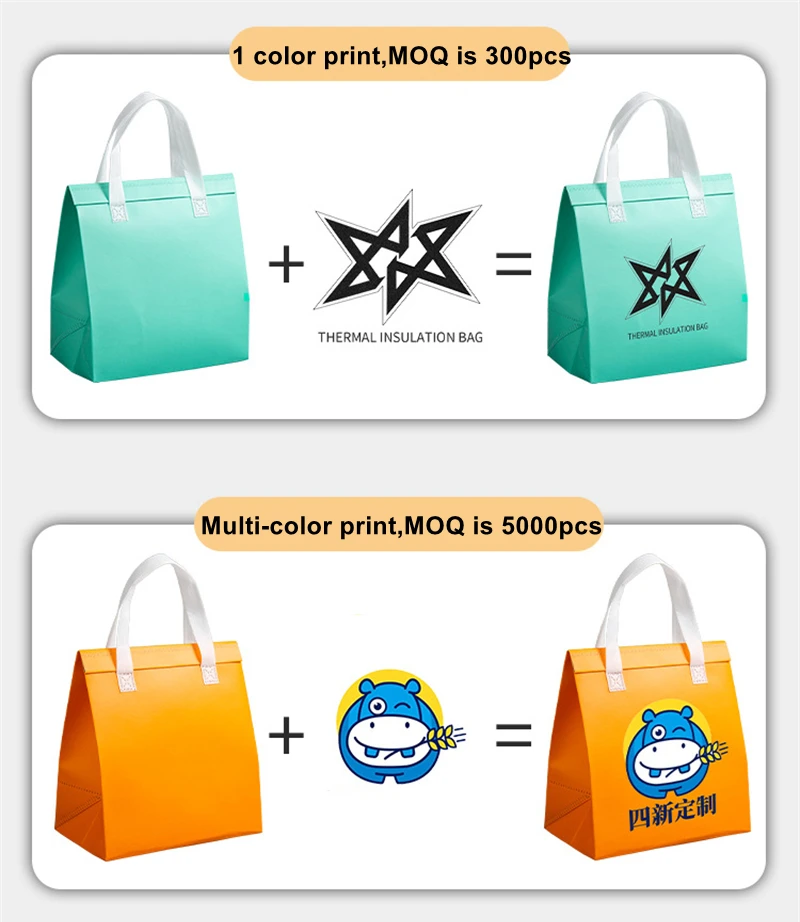 StoBag Logo Custom DIY Lunch Box Bag Packaging Non-woven Portable Tote Food Drink Storage Delivery Carrier Pouches Bussiness