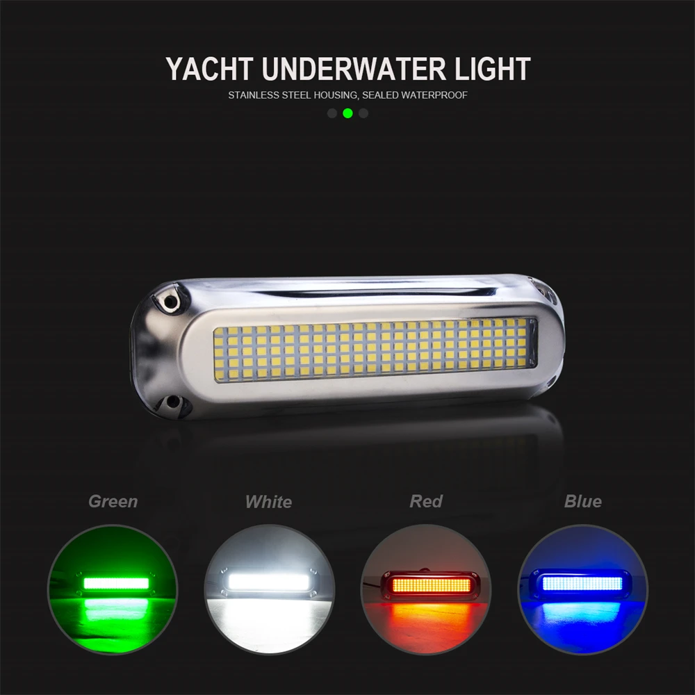 2PCS Tauch Navigation Lichter 12v/24v 120LED Unterwasser Boot Lichter Led Wasserdichte Marine Zubehör Boote beleuchtung LED – Detail 3
