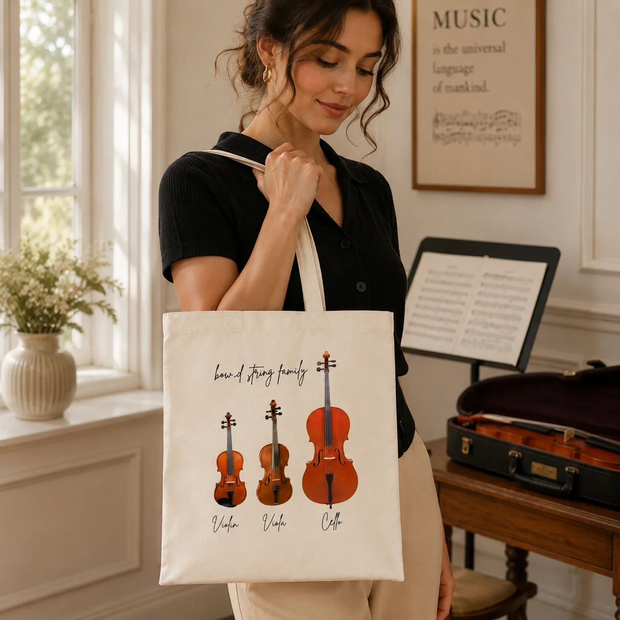 Muziek-totebag voor de muzikal - Musical Instrument Shop recensie en prijs