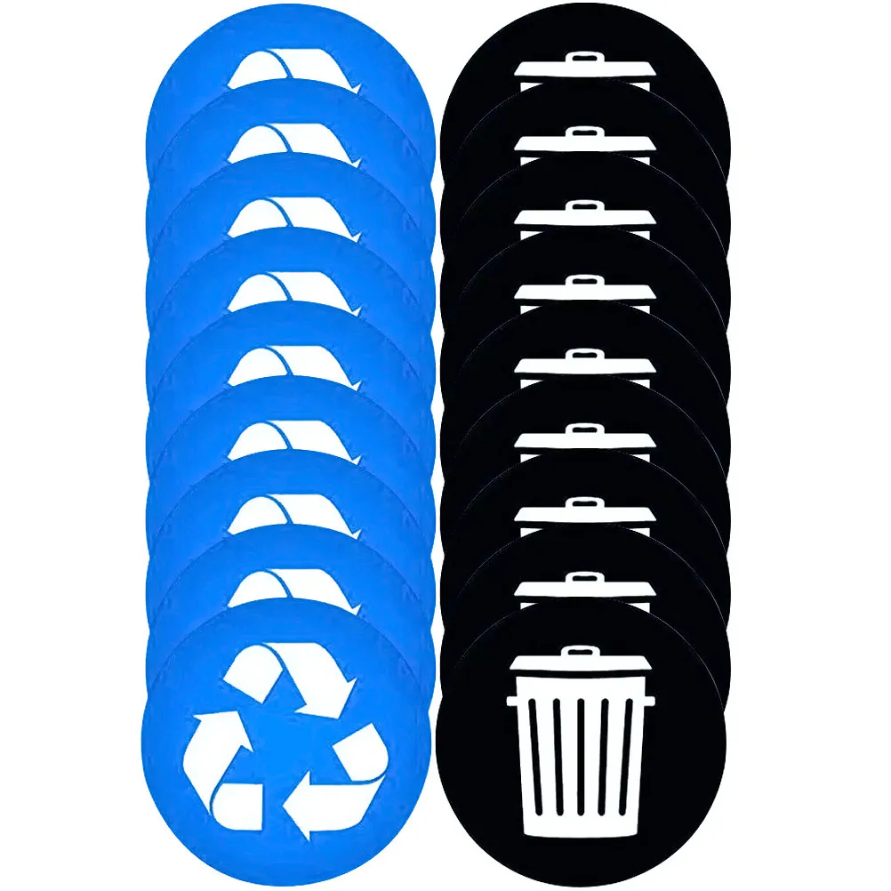 

1 Set Trash Can Recycling Labels PVC Self Adhesive Waterproof Stickers for Waste Sorting Metal Garbage Bins Windows