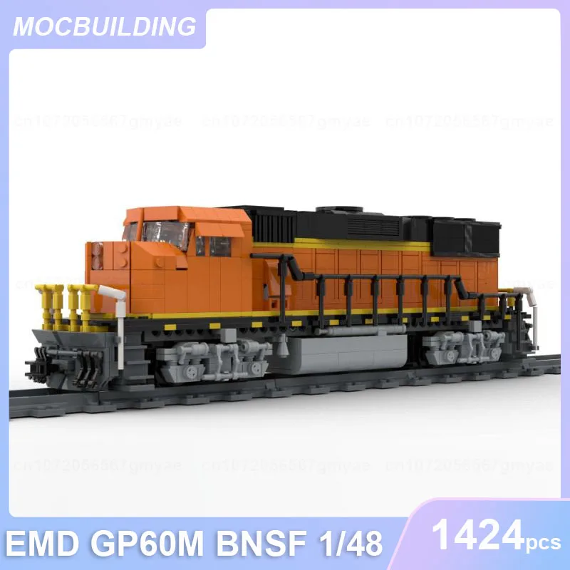 EMD GP60M BNSF & F40PH Amtrak Phase IV with Interior 1/48 O Scale Train Model MOC Building Blocks DIY Assemble Bricks Toys Gifts