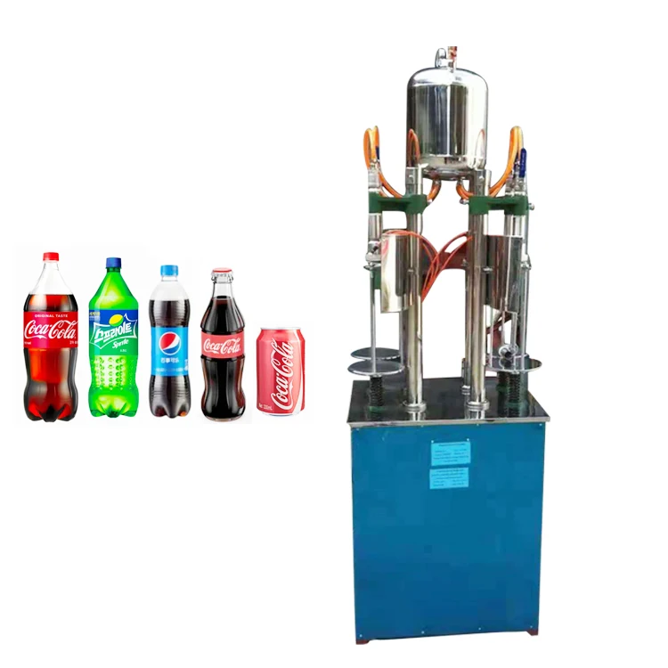 5-1000ml Manual Four Heads Beer Filler Glass Bottle Carbonated Beverage Soda Water Soft Drink Filling Machine