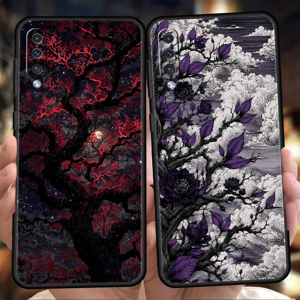 Artistic Tree Illustration Phone Case Cover for Samsung Galaxy A57 A56 A36 A26 A16 A24 A34 A22 A40 A14 A12 A30 A20 Soft TPU Bags