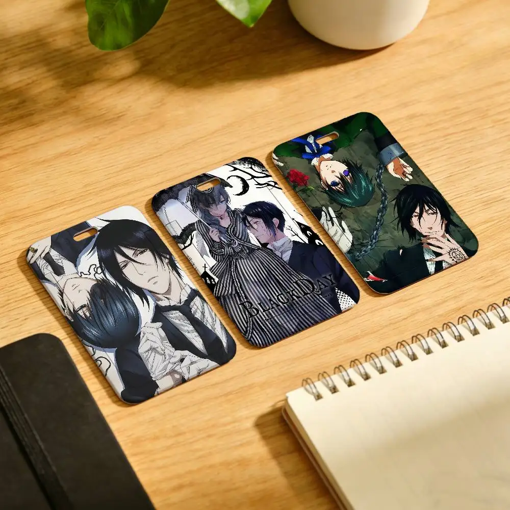 Fashion Anime B-Black B-Butler Holder Lanyard Credential Holders Neck Straps Badge Holder Keychain For Door Card