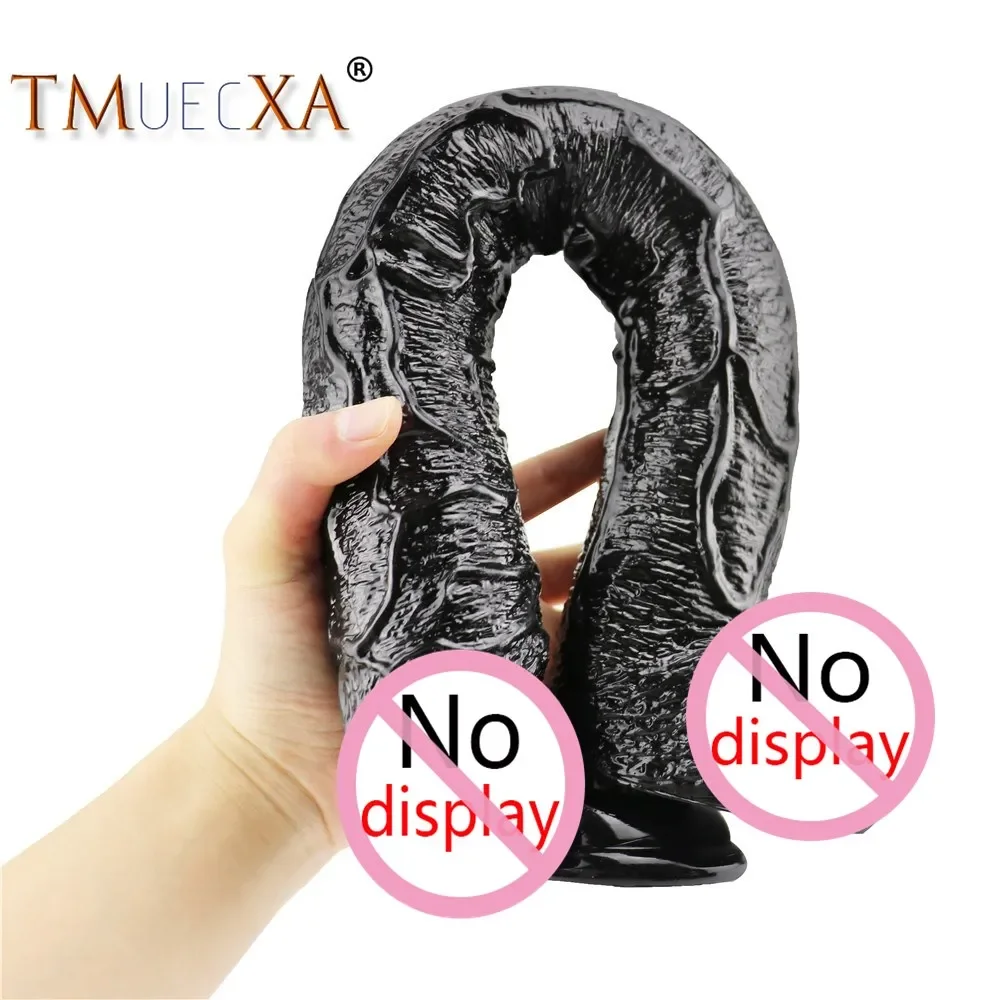 

43cm Black Realistic Dildo Dildo with Strong Suction Cup for Hand-Free Play Adult Sexy Toy for Men Women Female Couples