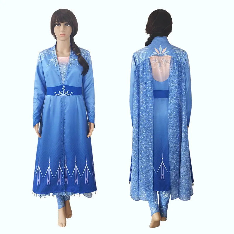 

Костюм Эльзы для взрослых «Холодное сердце 2», полный комплект платья Эльзы, костюм принцессы Анны для косплея