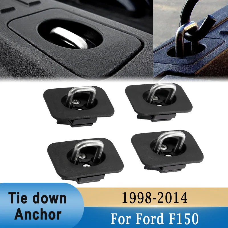 

4 шт., якоря для завязывания пикапа, выдвижной задний багажник, боковой настенный якорь, грузовая петля, пряжка с крючком для Ford F150 1998-2014