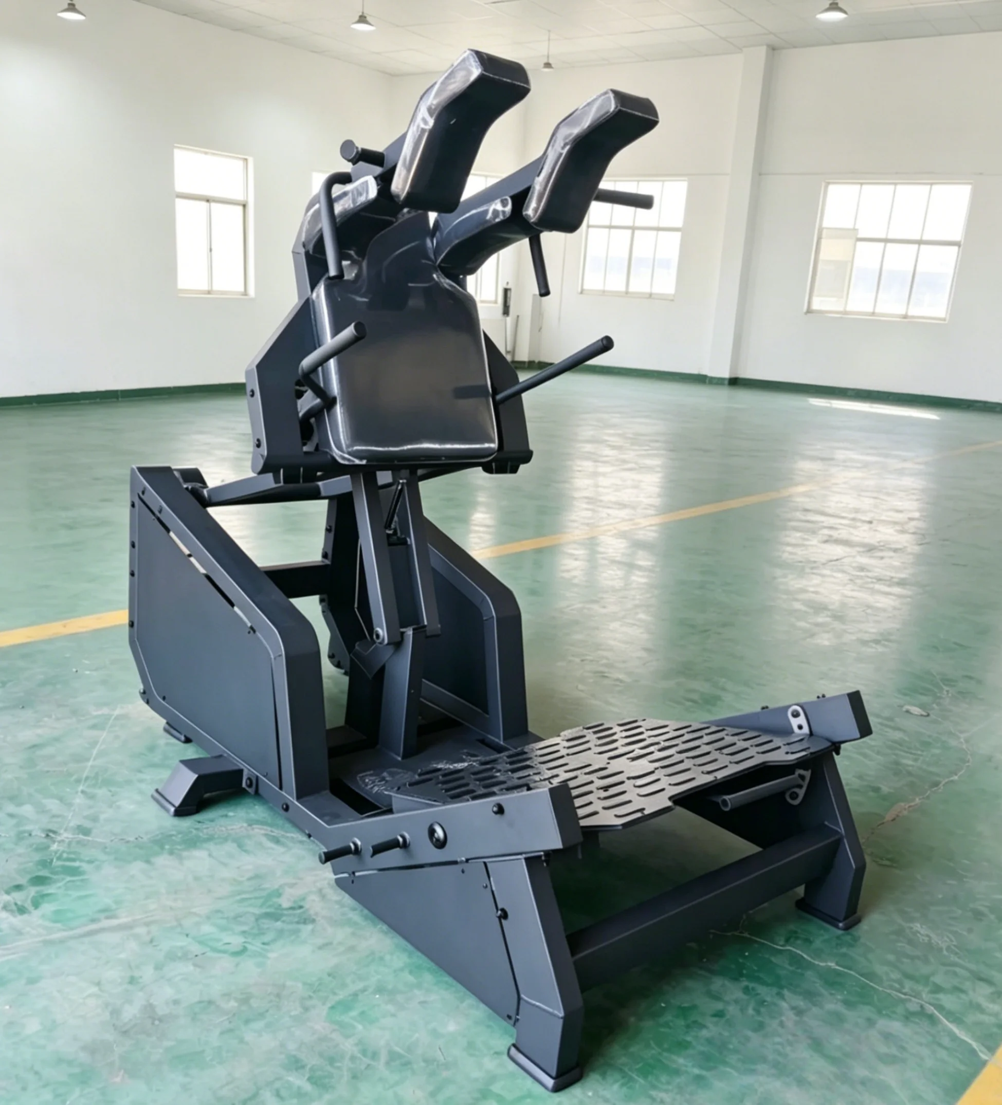 Commercial Steel Leg Press Hack Squat Machine with Safety Features for Arms and Legs