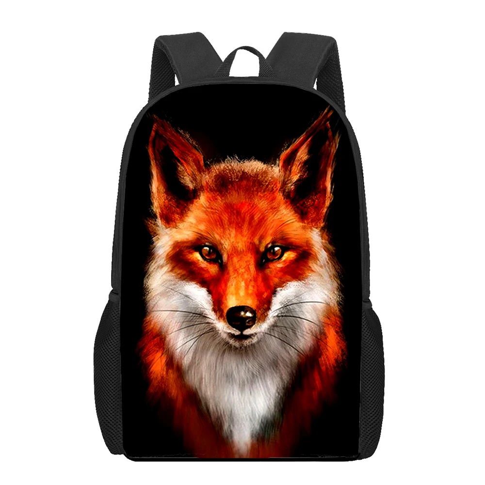 fox animal 3D Printed Book Bag Men 16 Inch Backpack For Teen Boys Kindergarten Bagpack Children Mochila