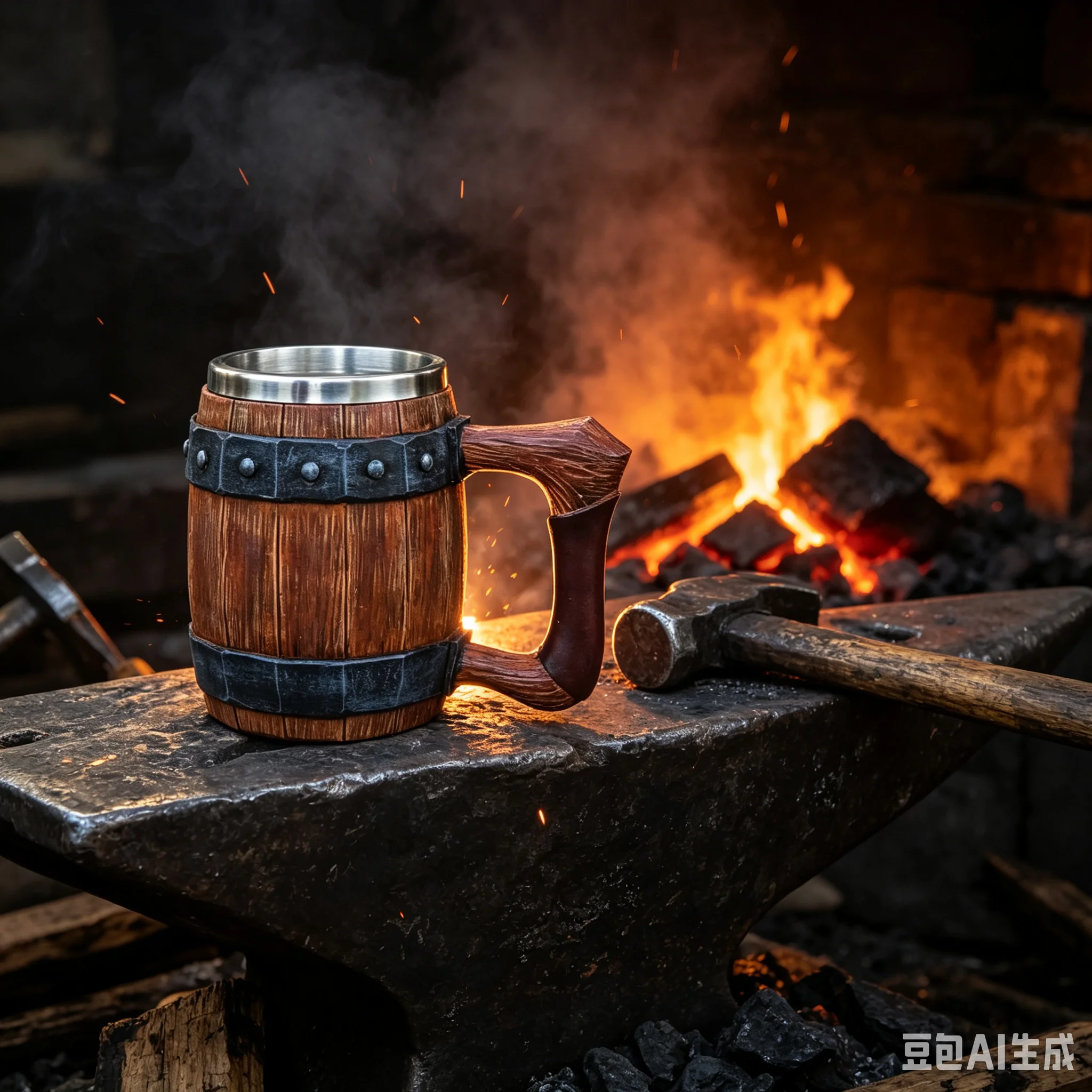 20oz Stainless Steel Travel Mug Insulated Wooden Barrel Design with Straw for Outdoor Camping Beer Coffee And Cold Beverages