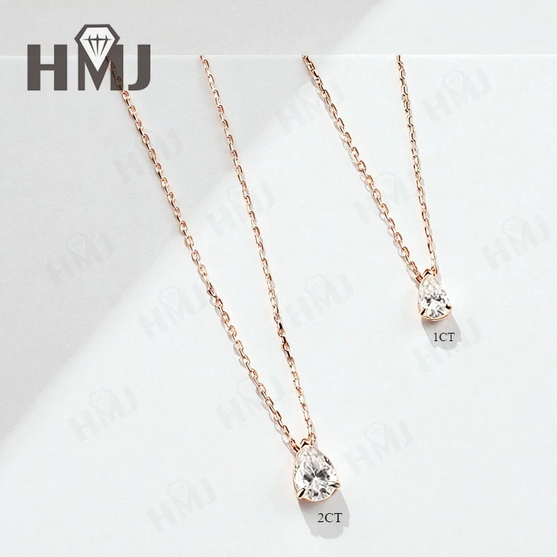 Moissanit-Halskette mit 1/2/3/4 Karat D-Farbe Birnenförmiger Moissanit S925 Vergoldete Kette in Weiß, Gelb oder Roségold für Damen, Verlobung, Alltag und Charme – Detail 23