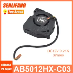 FOR 5020 DC12V 0.21A AB5012HX-C03 5CM Three Lines 3Pin Turbine Turbo Cooling Fan
