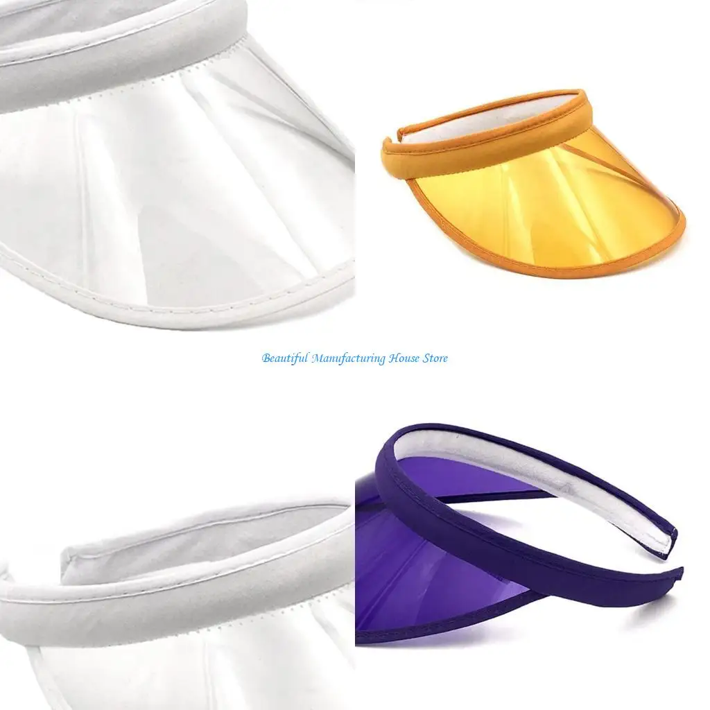 

E56A Clear Visors Clear Colored Plastic SunVisor Golf Visors Summer SunVisor