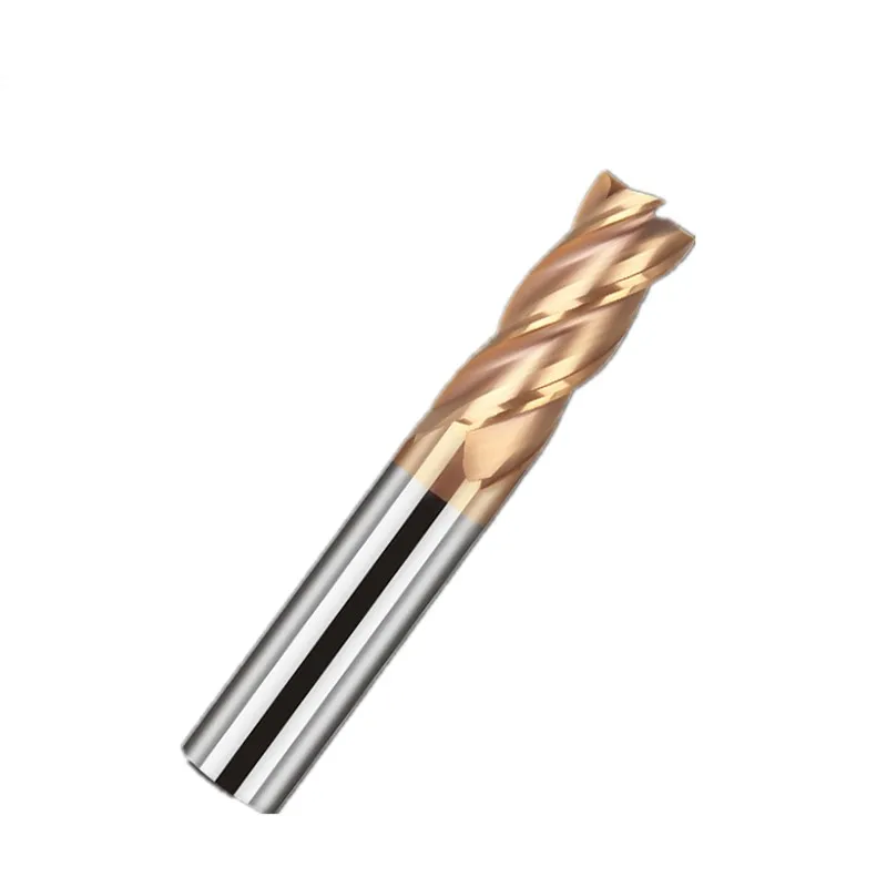 HRC60 แบนทังสเตนคาร์ไบด์เคลือบEnd Mill 3 4 5 6 8 มม.* 50 60 มม.4 สี่ขลุ่ยเครื่องCNCเครื่องตัดเจาะบิต
