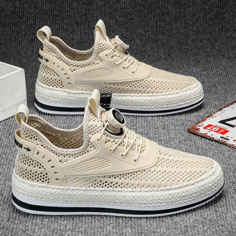 Mesh Men Shoes Summer Tennis Sneakers Casual Breathable Outdoor Hiking Sport Platform Luxury Designer Skateboard Work Flat