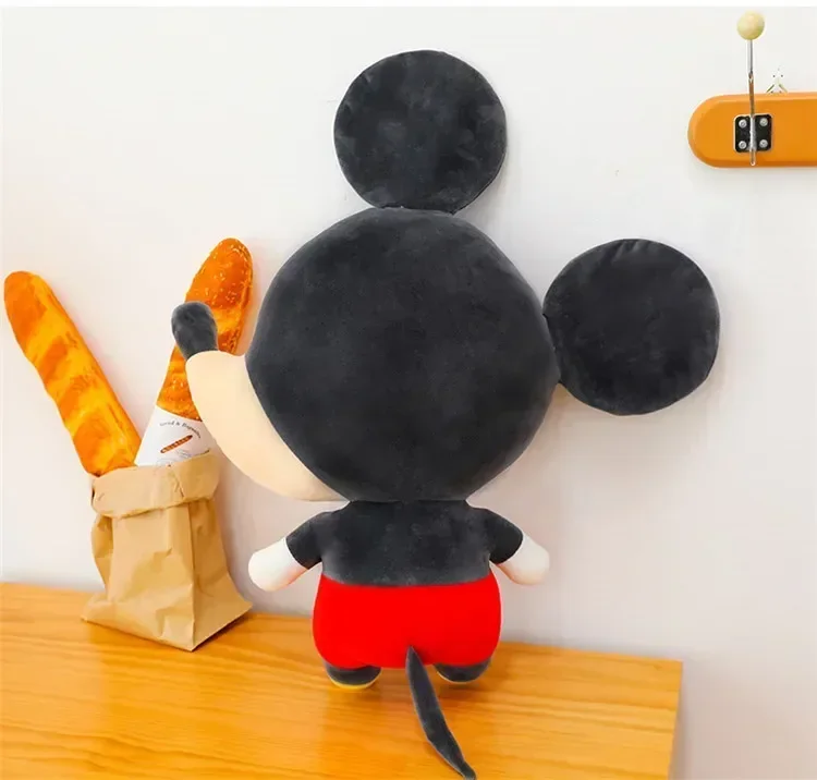Peluche douce Disney Mickey Mouse Minnie, poupée en peluche de dessin animé, coussin de canapé, jouet cadeau d'anniversaire et de noël pour enfants