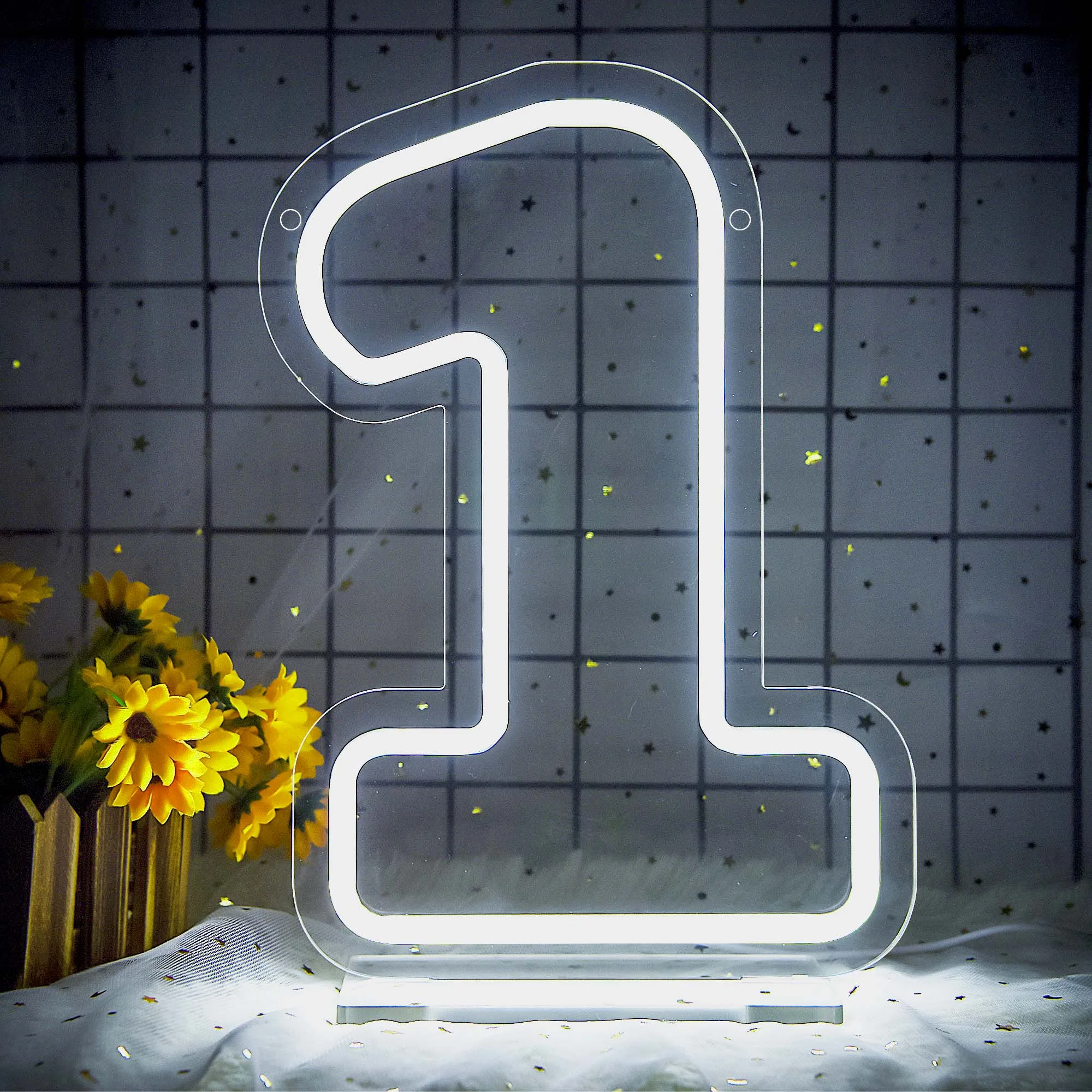 Number Neon Sign Wall Decor Led Lights Sign for Wedding Birthday Party Anniversary Home Number Light Decor Bar Decor