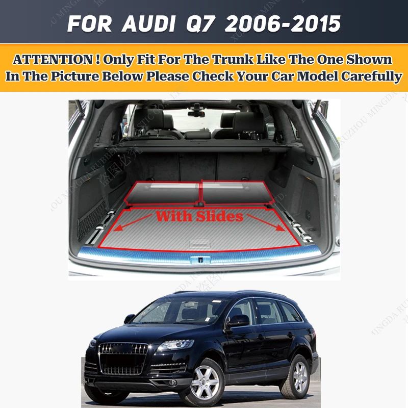 Car trunk mat For Audi Q7 Seven Seats 2006 2007 2008 2009 2010 2011 2012 2013 2014 2015 Custom Waterproof interior accessories