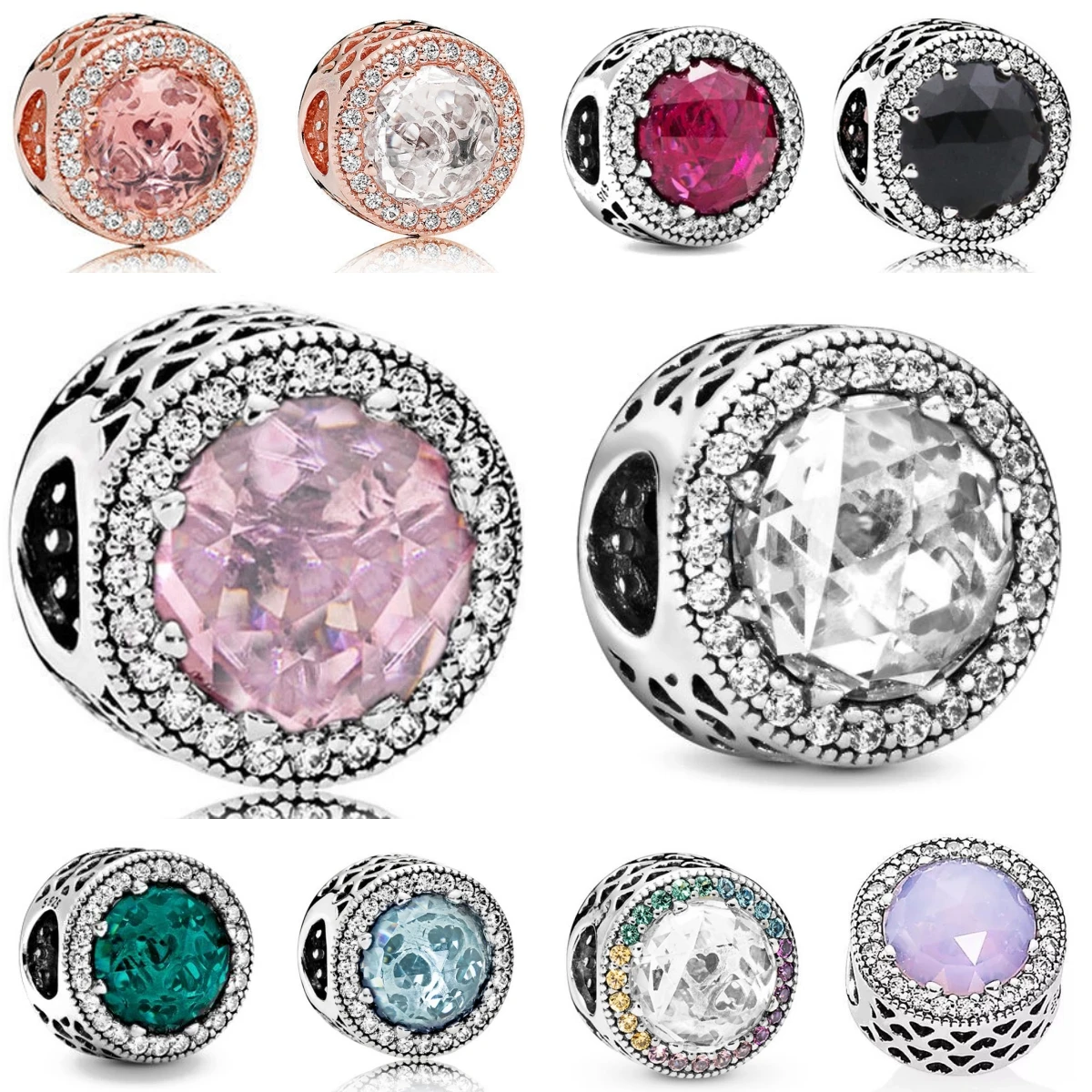 

Newest Shining Sparkling Clear Charm Charms for Original 925 Charms Bracelet Trinket Silver Pandent Charm Bead for Women Jewelry