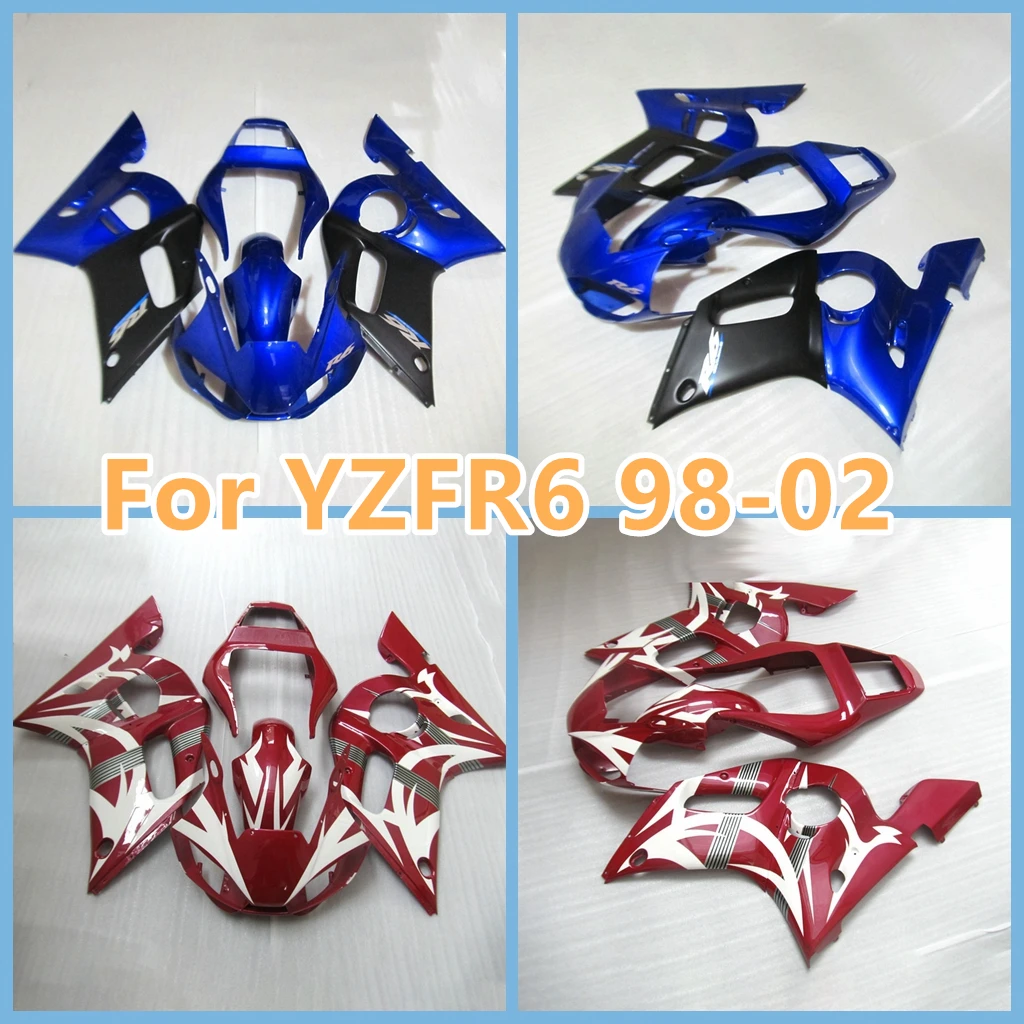 Free Custom Fairing Kit for Yamaha YZF R6 1998 1999 2000 2001 2002 100% Perfect Fit Fairings YZFR6 98 99 00 01 02 Rebuild Bike