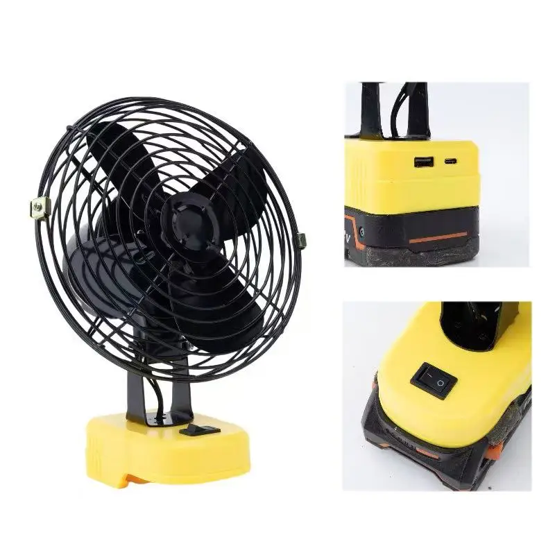 

6-inch iron fan Cordless Portable Workshop Desk Fan Jobsite for Ridgidr/ AEG18V Li-Ion Battery old battery ((No Battery)