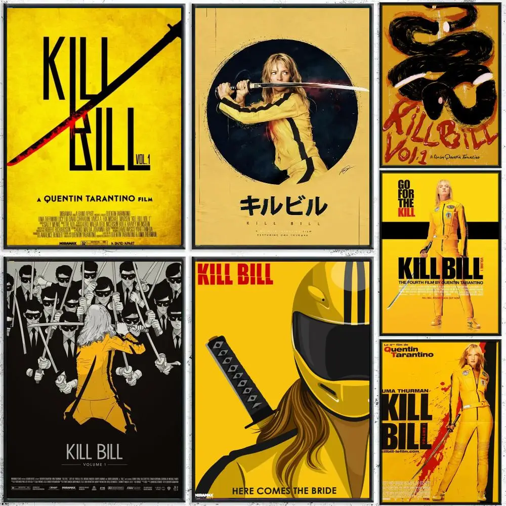 Movie K-Kill Bill Poster Perfect Sticker Self Adhesive for Office Home Theater Wall Art Decor Fancy Gift