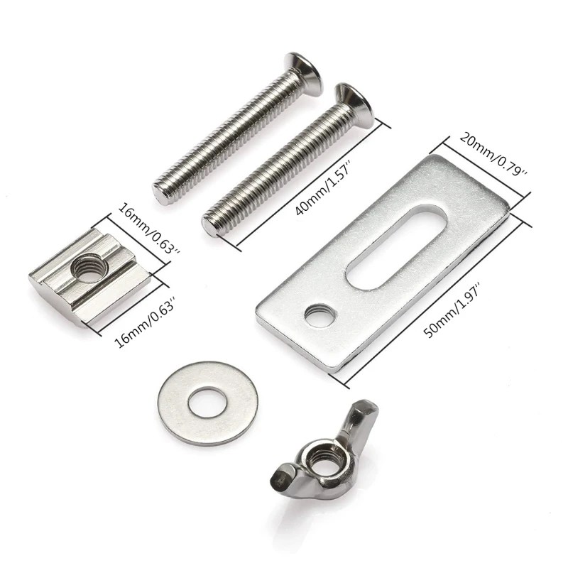 F92C Professional M6 4 Piezas Sostenga a abrazaderas T-Track Bloques sujeción para grabar para grabar