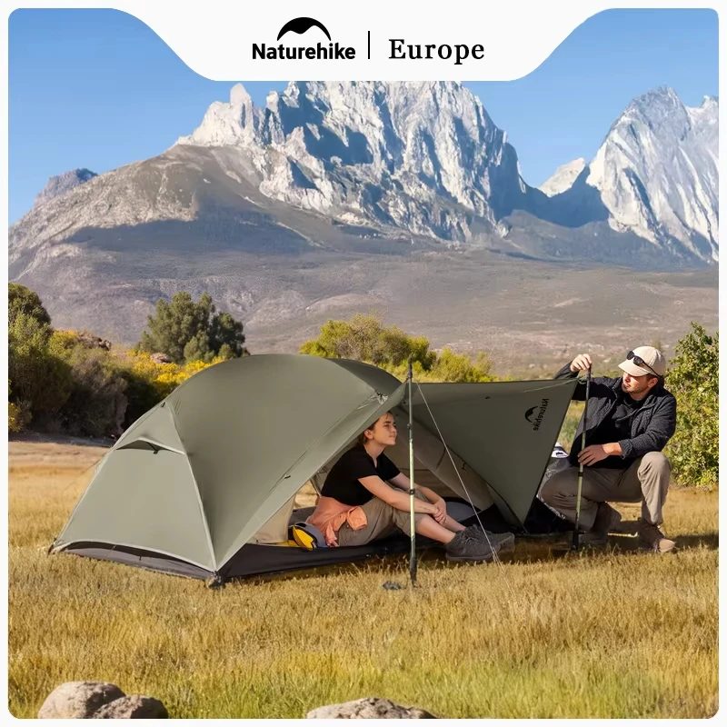Naturehike Mongar Pro Light Wanderzelt Ultraleichtes 1-2 Personen Zelt 20D Nylon Doppelschicht Wasserdichtes Leichtes Camping- und Wanderzelt für 3 Jahreszeiten