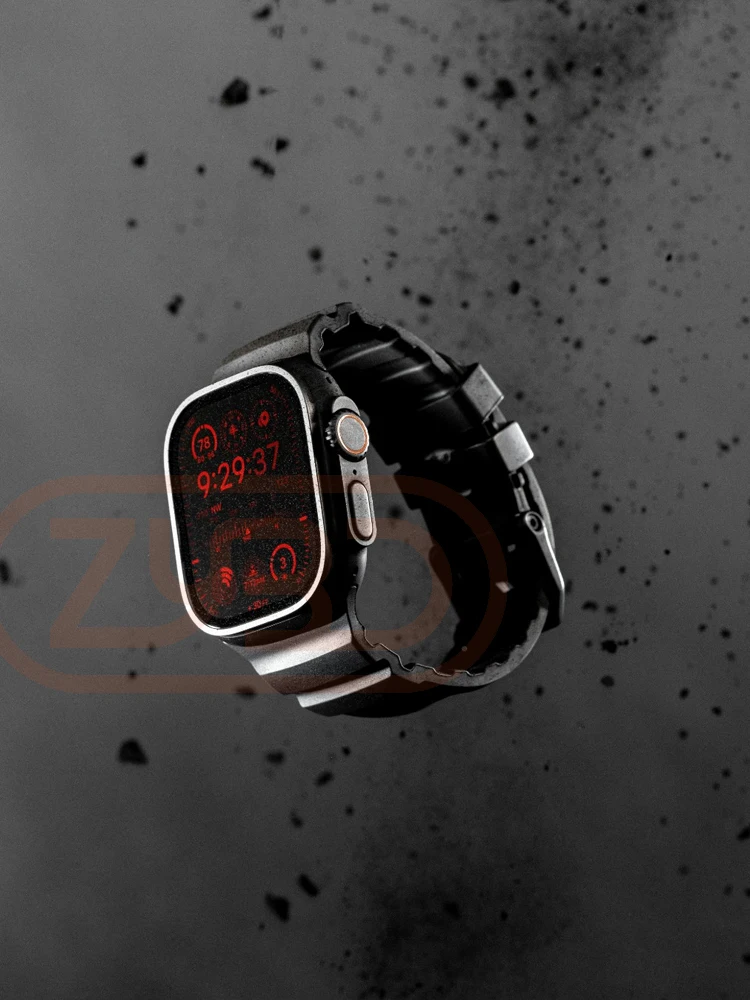 Спортивный силиконовый ремешок для Apple Watch Ultra 2 10 9 8 7 6 SE 5 Титановый металлический дышащий ремешок для iWatch 42 мм 44 мм 45 мм 46 мм 49 мм