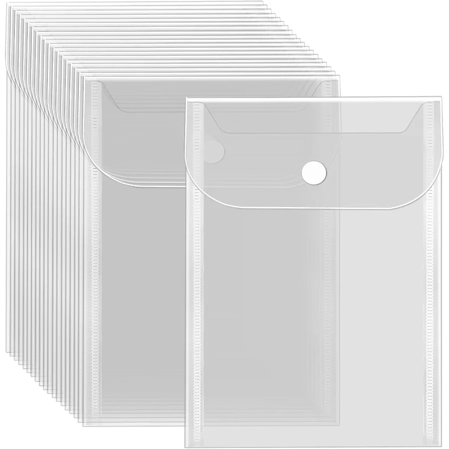 

20 шт. маленькие пластиковые конверты с Sp-застежкой, многоразовые карманы для хранения штампов и штампов, водонепроницаемый прозрачный чехол для конвертов в виде наклейки