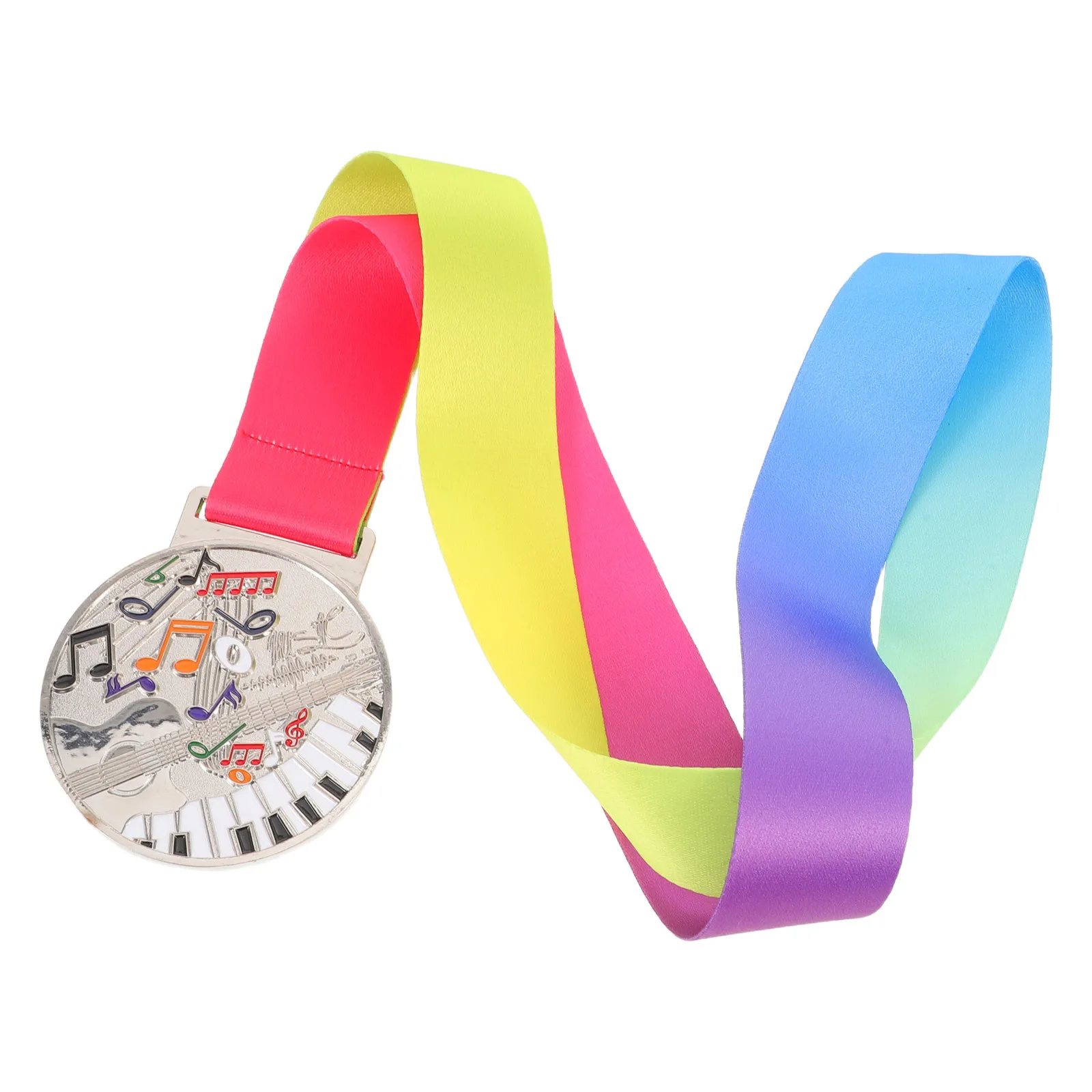 ميدالية جائزة الموسيقى الفضية من سبائك الزنك والبيانو والكمان والغناء وسام معدني متين لجوائز أداء المنافسة للأطفال #1