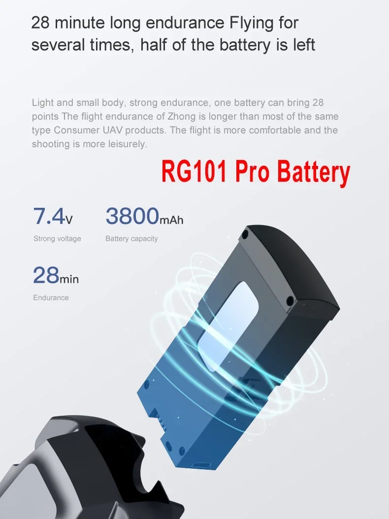 RG101 Max Drone Battery RG101 Pro Drone Original Battery 7.4V 3000/3800mAh RG101 Drone Accessories Spare Battery