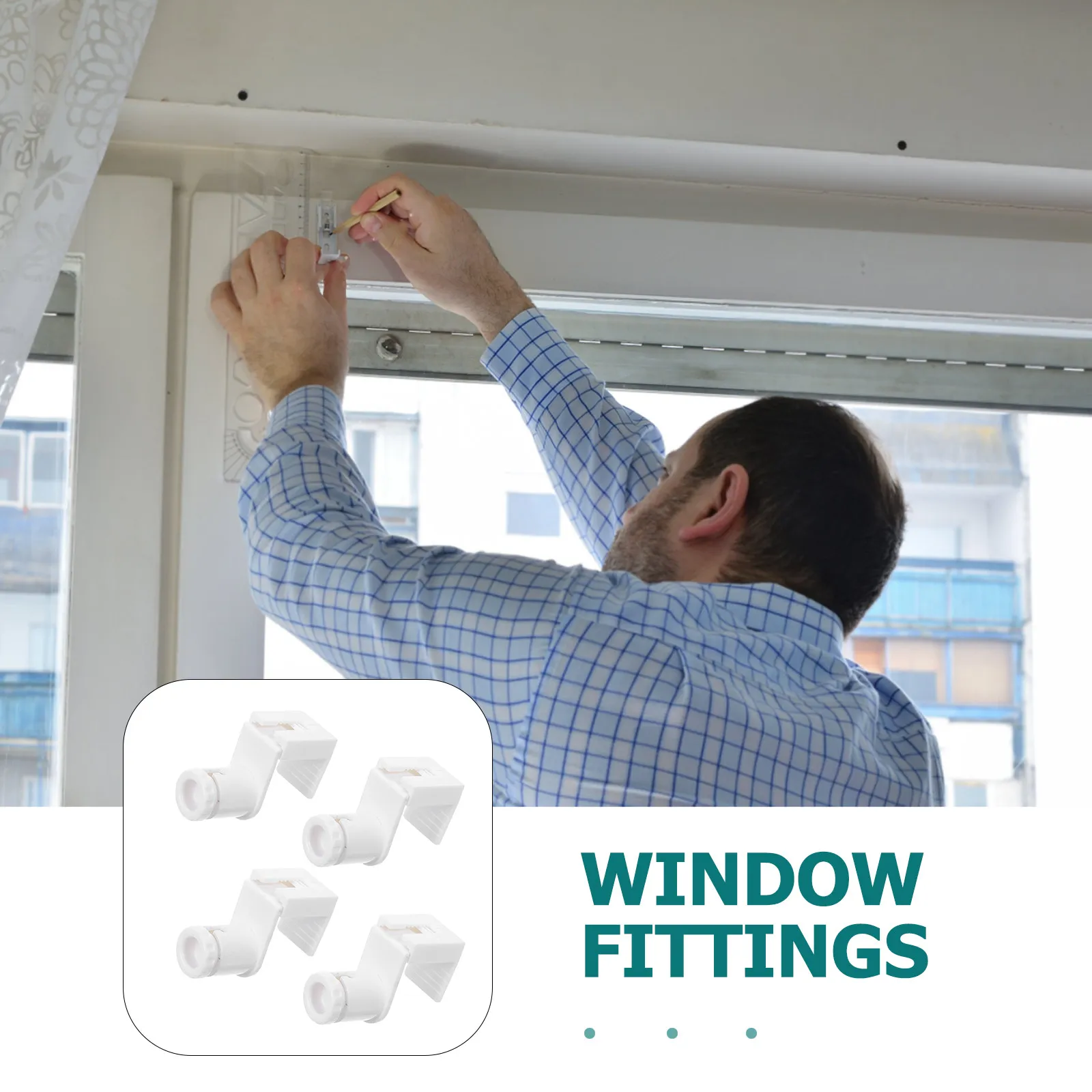 4 Pcs 4PCS No Drill Clamp on Cord Guide Brackets Plastic Window Shade Wire Holders Curtain Mount for Roman Roller Sun Shades