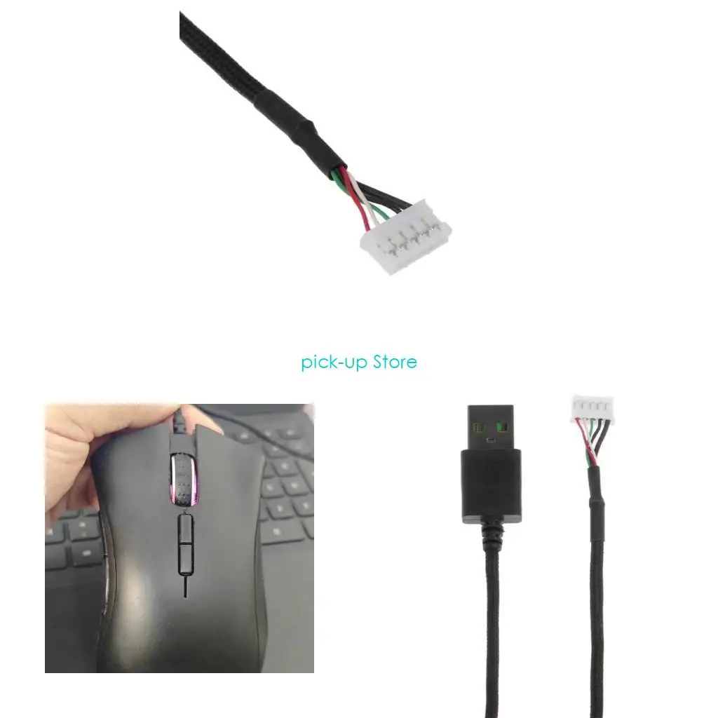 

Q5WA USB Mouse Charging Cable Replacement Repair Accessory for DeathAdder