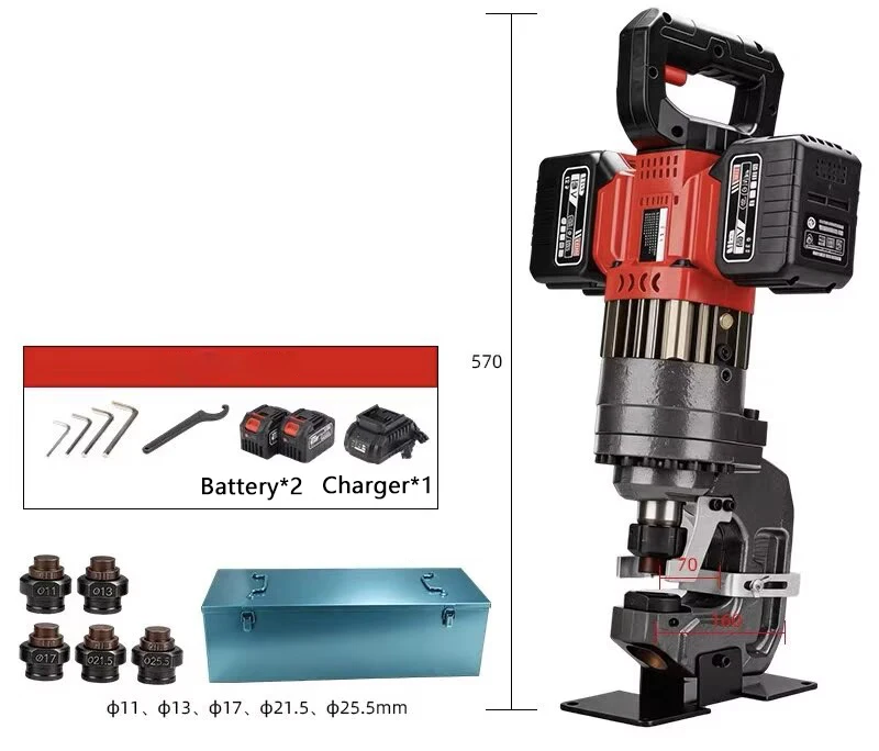 Dual Power Portable Electric Hydraulic Punching Machine Angle Iron Channel Steel Hole Opener Angle Steel 10mm Iron Plate Puncher