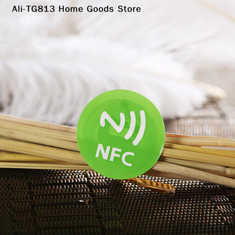 [TG813]1 unidad de etiquetas NFC impermeables de material PET, etiquetas inteligentes Ntag213 para todos los teléfonos