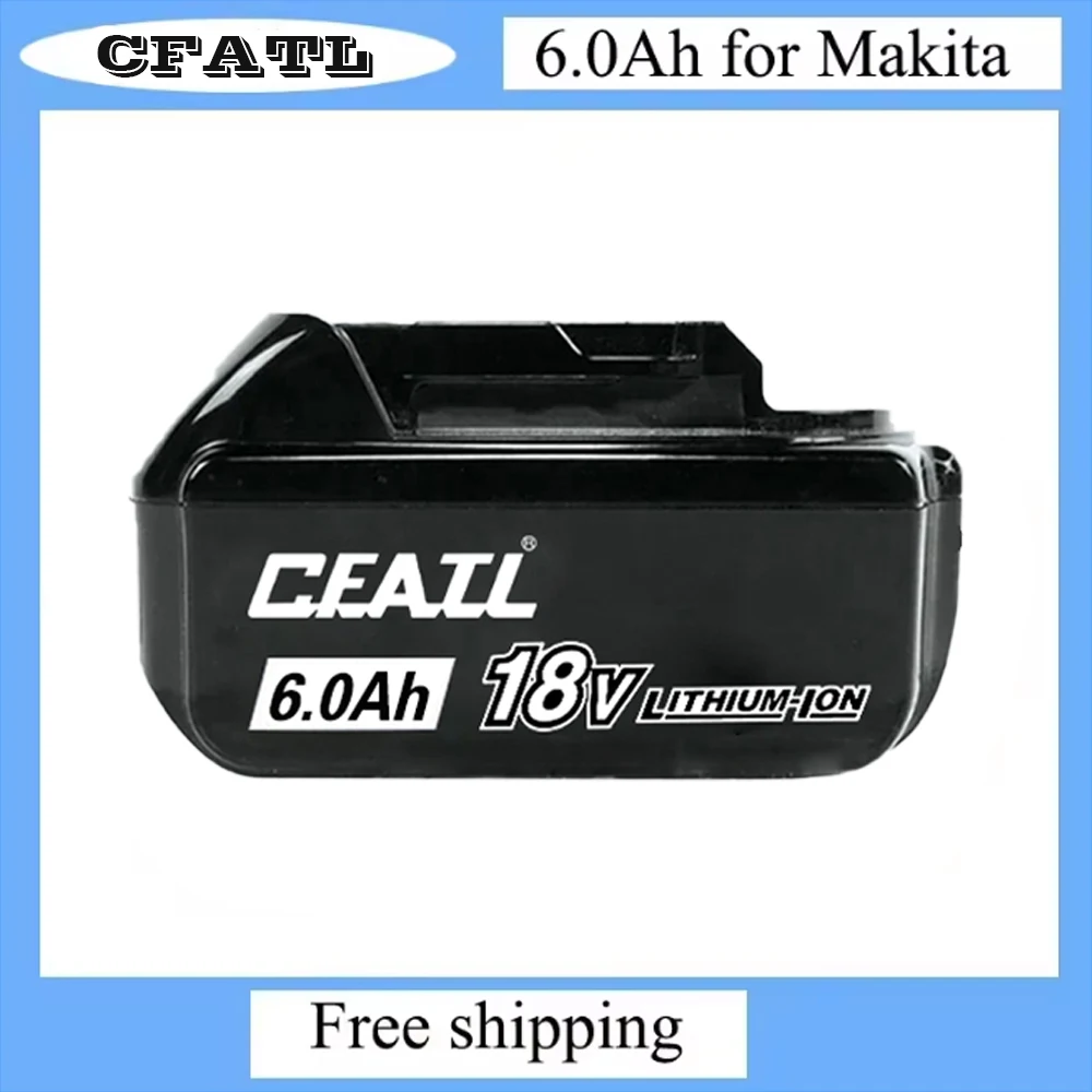 

NEW For Makita 18V 6.0Ah Battery 6Ah Li-ion Replacement LXT BL1860B BL1860 BL1850 DHP482RFX9 BL1815 LXT400 for Cordless Dril